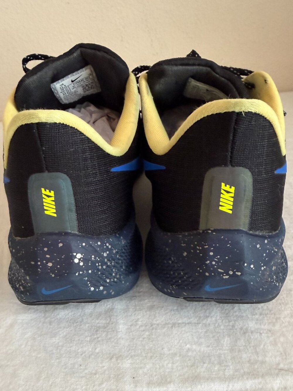 Nike Air Zoom Pegasus 39 Men's Size 11.5 Black Hyper Royal Speckled Sneakers - Picture 10 of 15